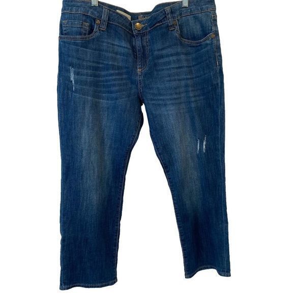 Kut from the Kloth‎ Maggie Skinny Boyfriend Petite Denim Jeans Sz 12 - Picture 1 of 4